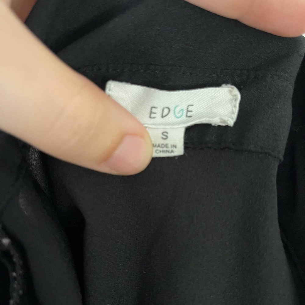 EDGE Black Collared Lace Back Sleeveless Top - Picture 3 of 4
